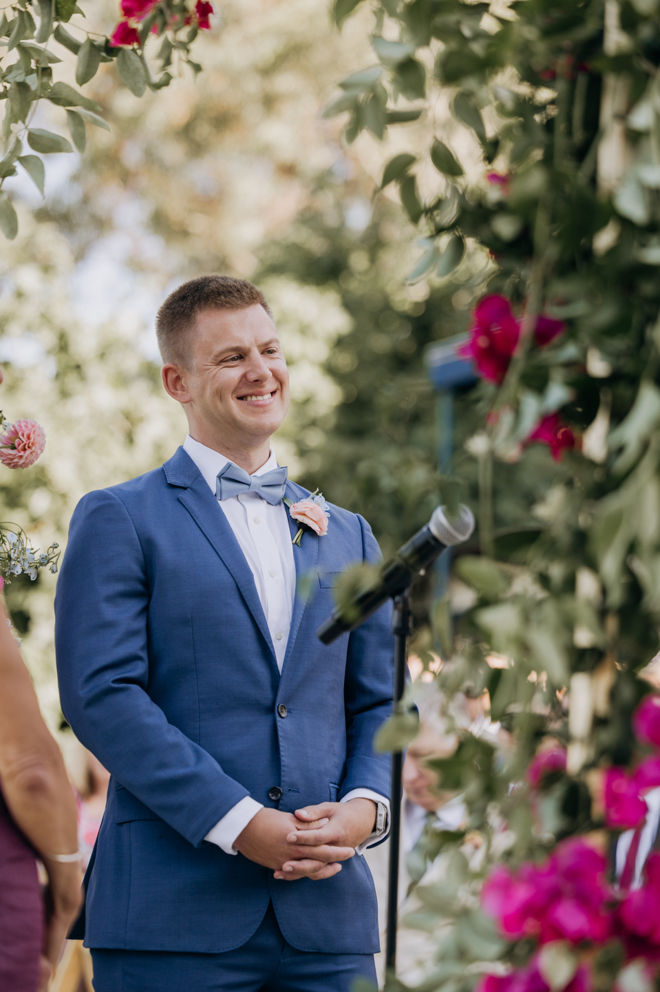 Groom during ceremony