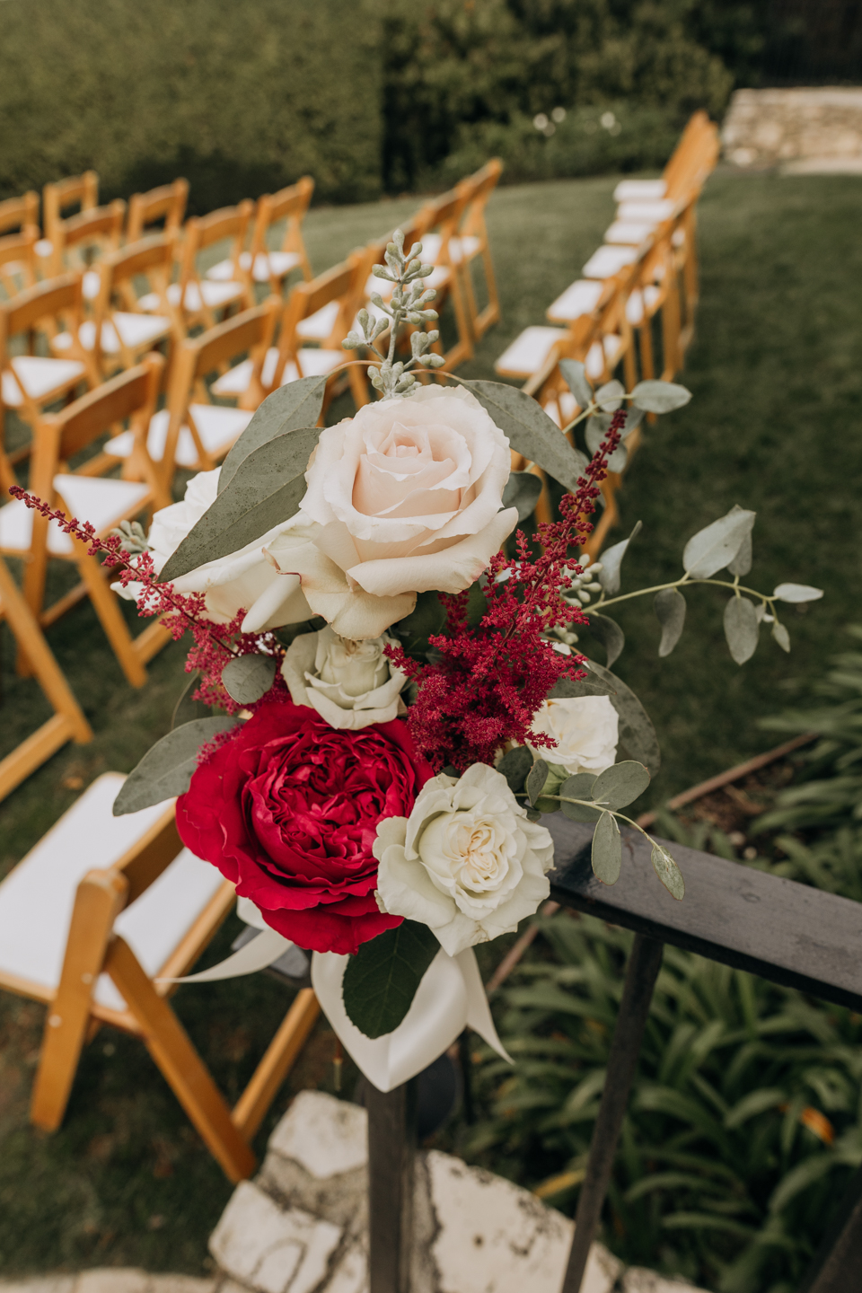 Red wedding floral