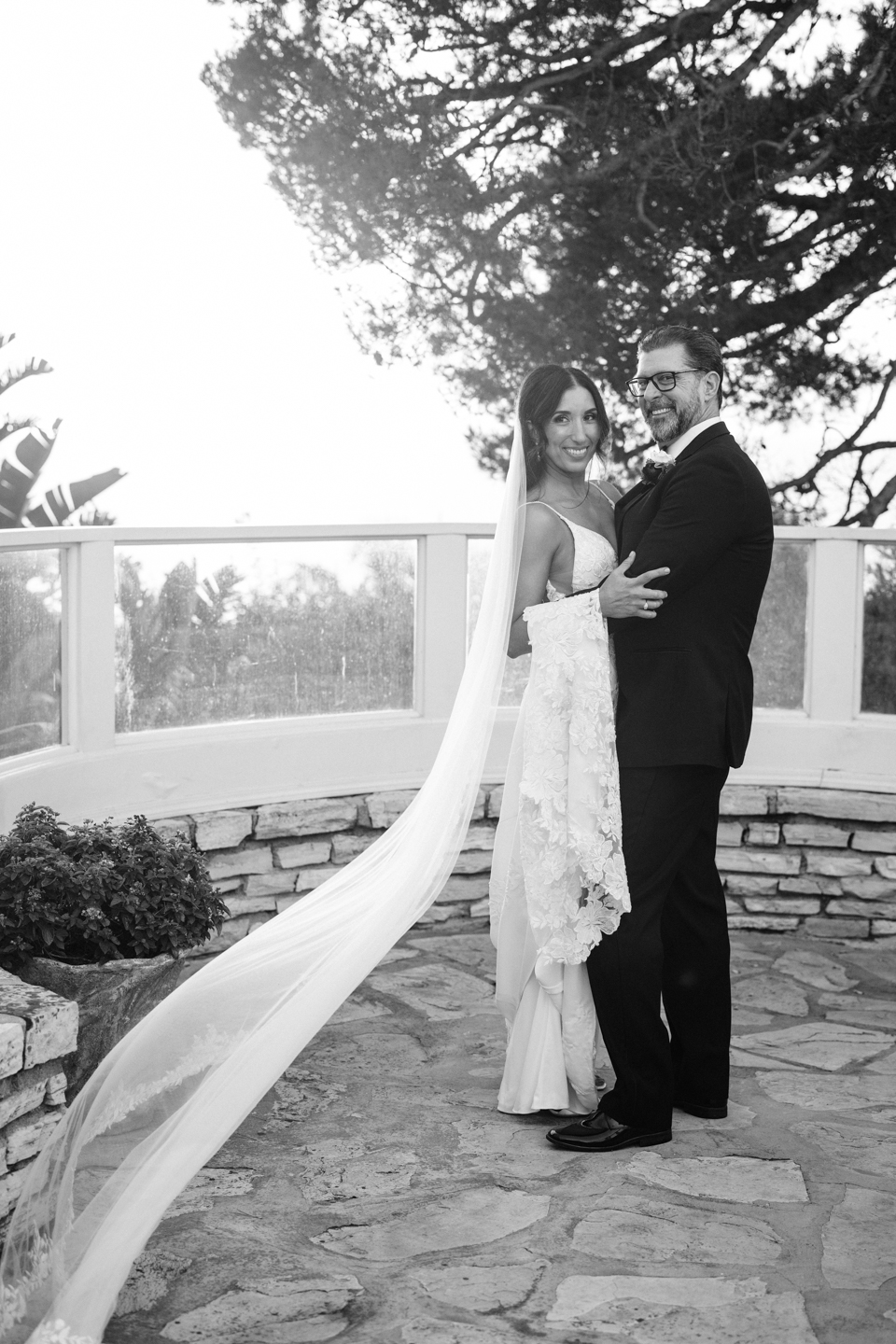 Black and white wedding portraits