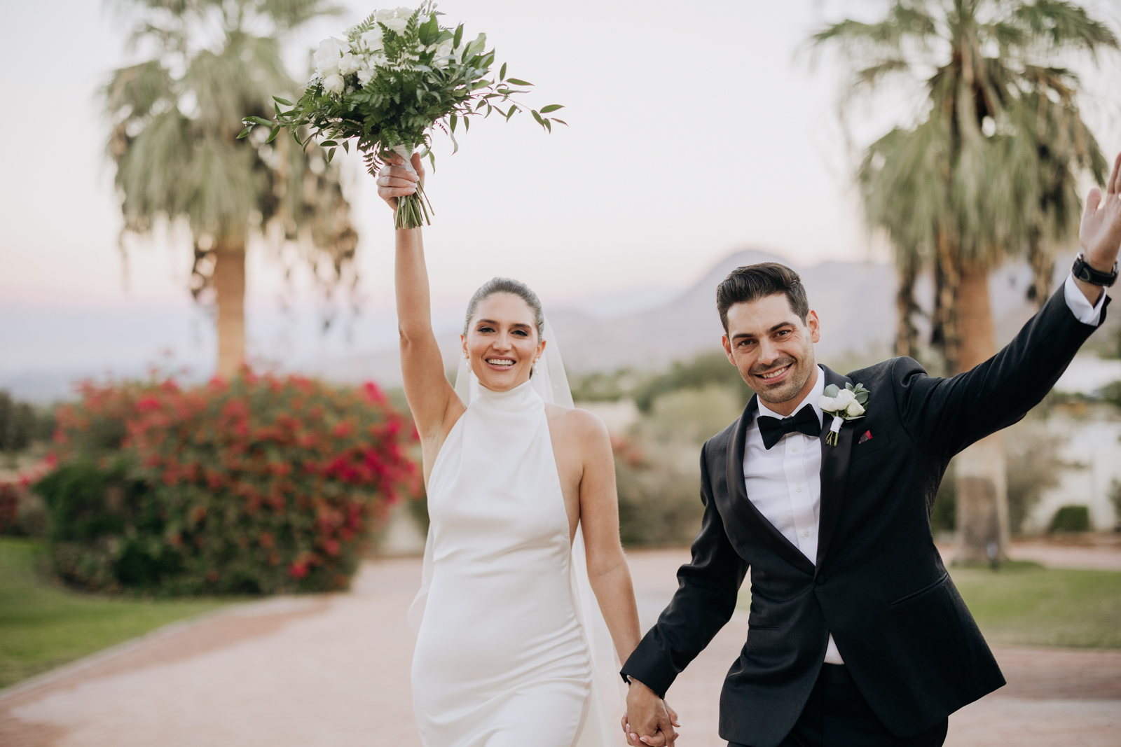 Palm springs wedding couple