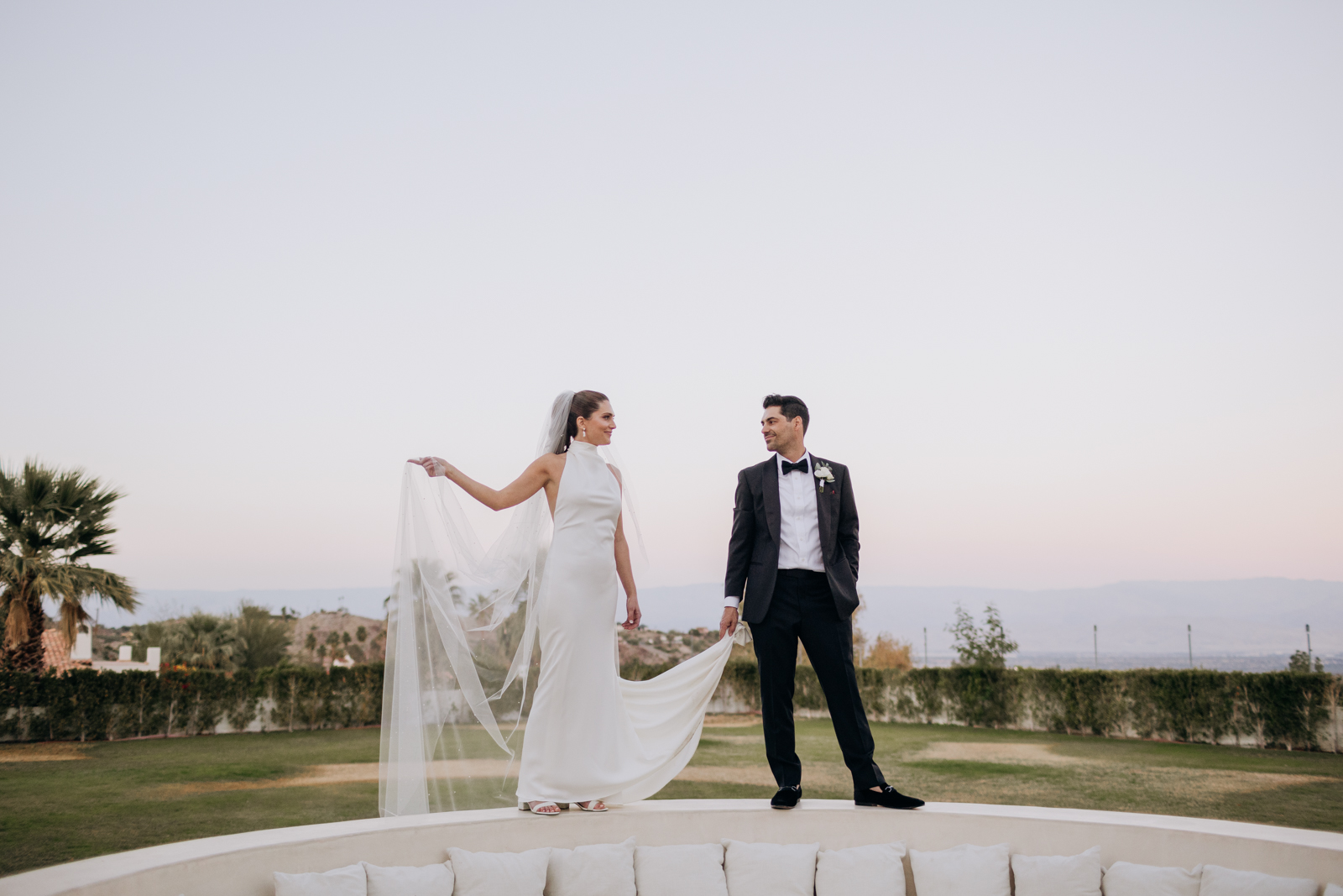 Palm springs sunset wedding