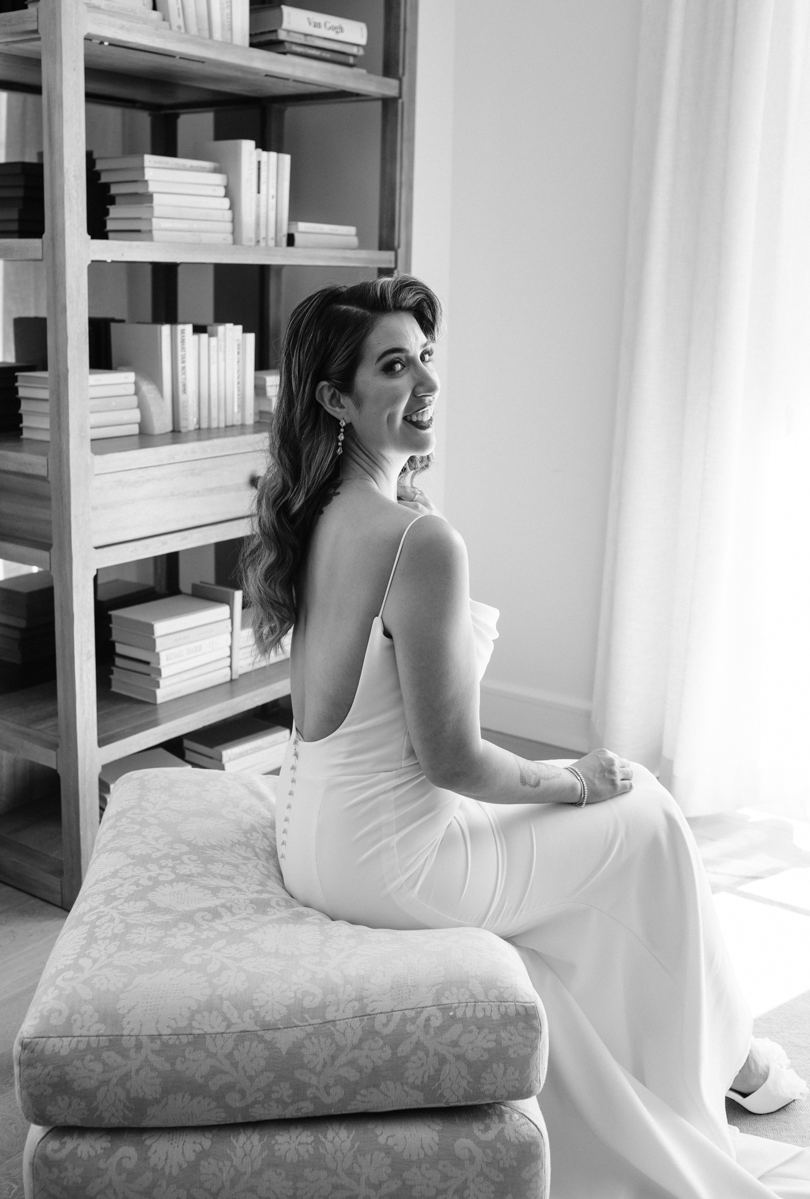 Black and white bride portrait