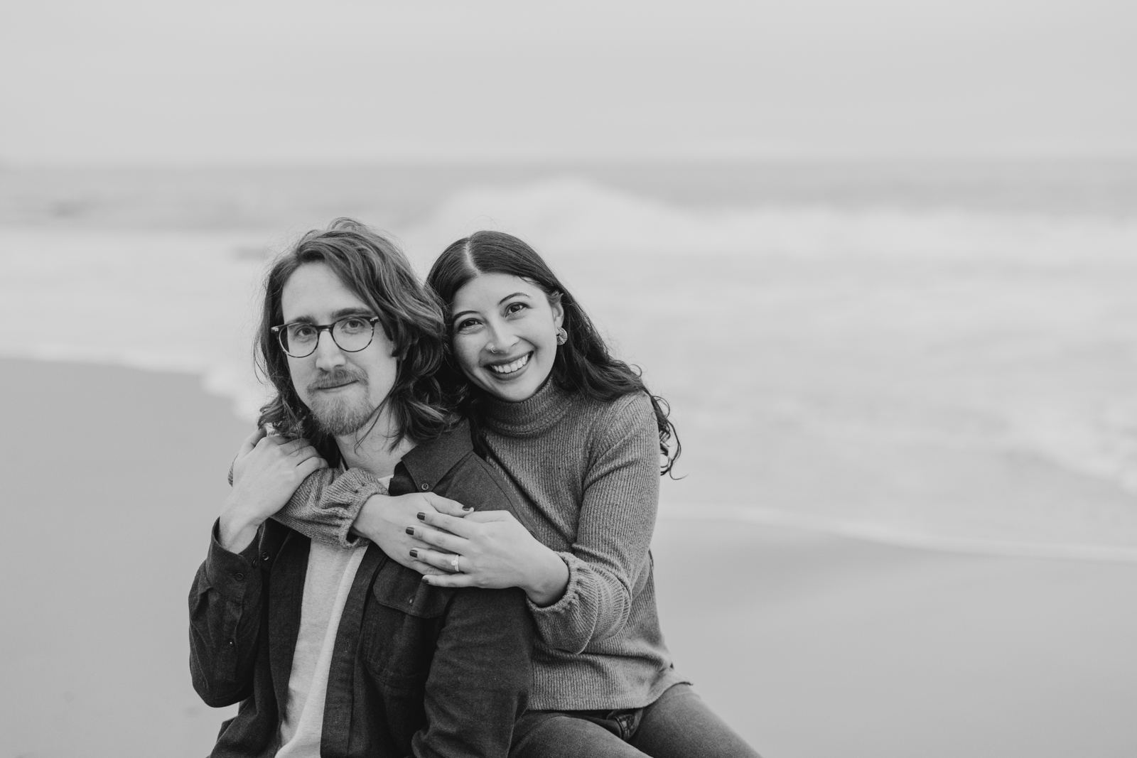 Classic engagement photos on the beach