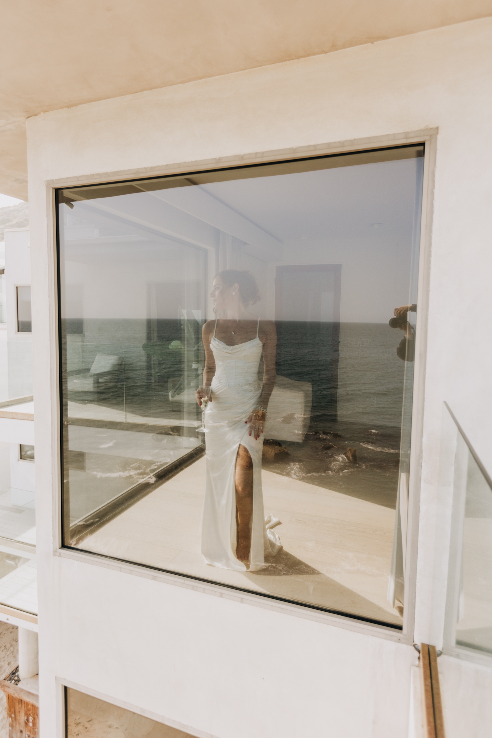 Through the window wedding photos