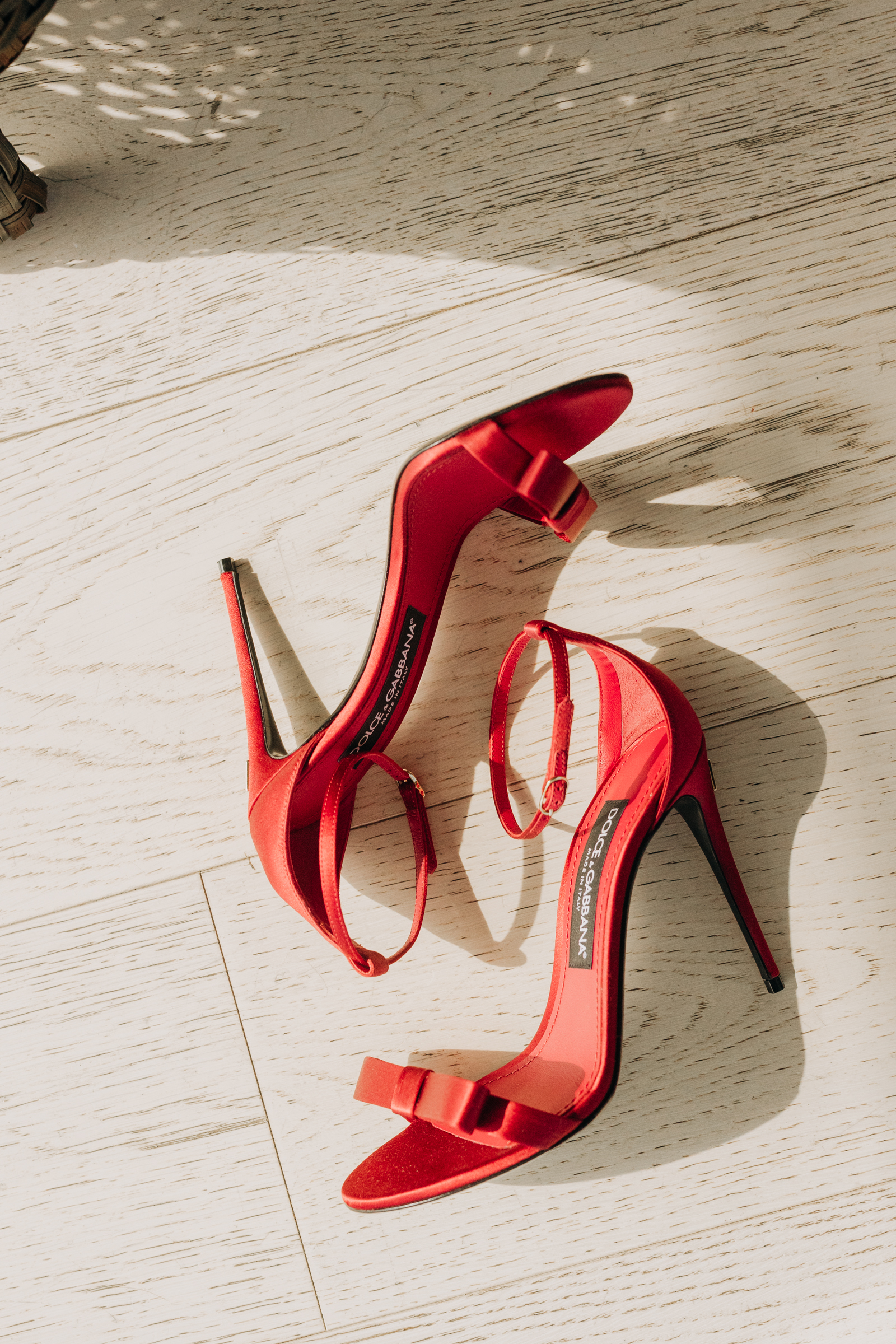 Red wedding shoes